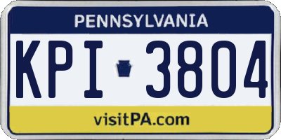 PA license plate KPI3804