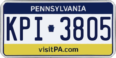 PA license plate KPI3805