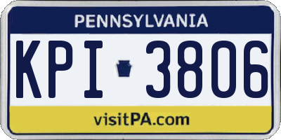 PA license plate KPI3806