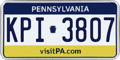 PA license plate KPI3807