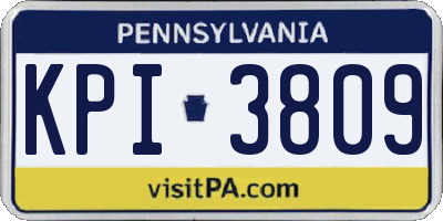PA license plate KPI3809