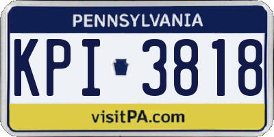 PA license plate KPI3818