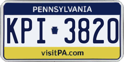 PA license plate KPI3820
