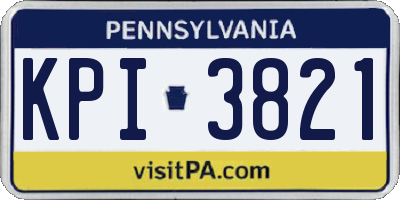 PA license plate KPI3821