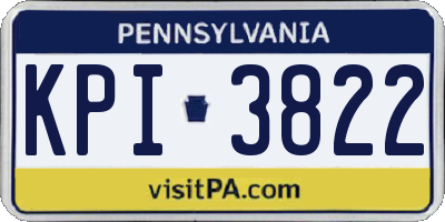 PA license plate KPI3822