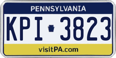 PA license plate KPI3823