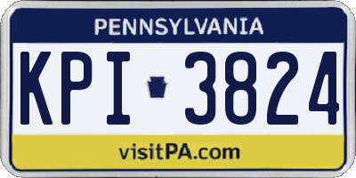 PA license plate KPI3824