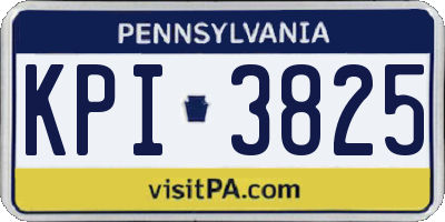 PA license plate KPI3825