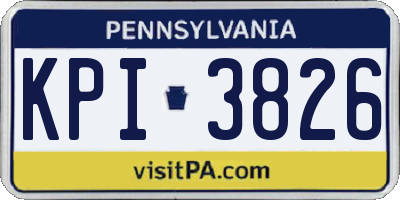 PA license plate KPI3826