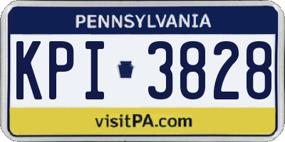 PA license plate KPI3828