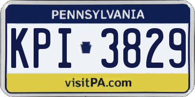 PA license plate KPI3829