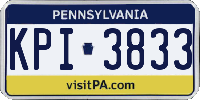 PA license plate KPI3833