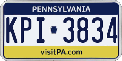 PA license plate KPI3834