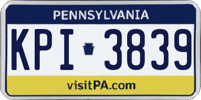 PA license plate KPI3839