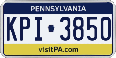 PA license plate KPI3850