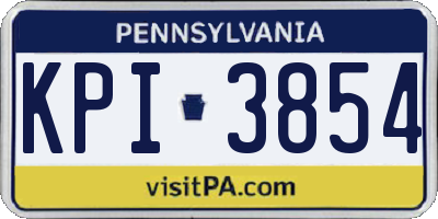 PA license plate KPI3854
