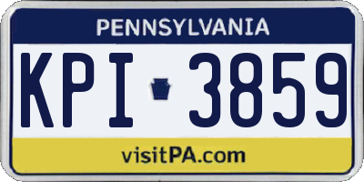 PA license plate KPI3859