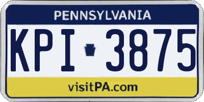 PA license plate KPI3875