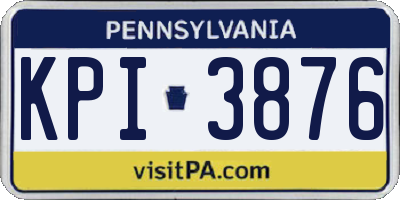 PA license plate KPI3876