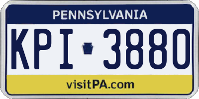 PA license plate KPI3880
