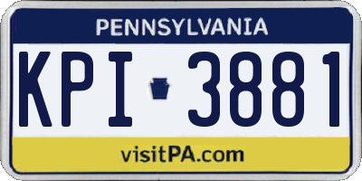 PA license plate KPI3881
