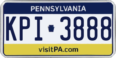 PA license plate KPI3888
