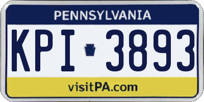 PA license plate KPI3893