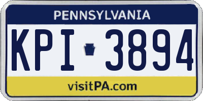 PA license plate KPI3894