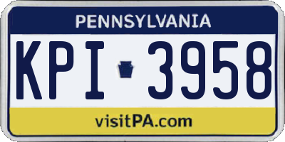 PA license plate KPI3958