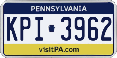 PA license plate KPI3962