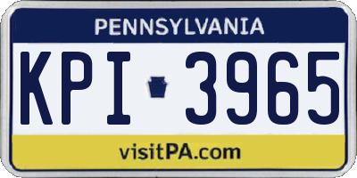 PA license plate KPI3965