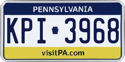 PA license plate KPI3968