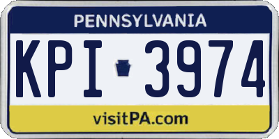 PA license plate KPI3974