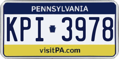 PA license plate KPI3978