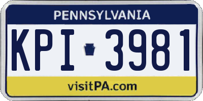 PA license plate KPI3981