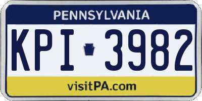 PA license plate KPI3982