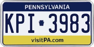 PA license plate KPI3983