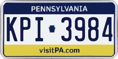 PA license plate KPI3984