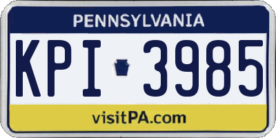 PA license plate KPI3985