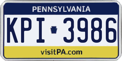 PA license plate KPI3986