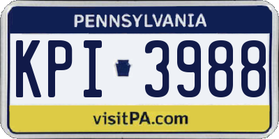 PA license plate KPI3988
