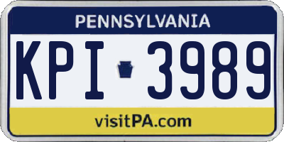 PA license plate KPI3989
