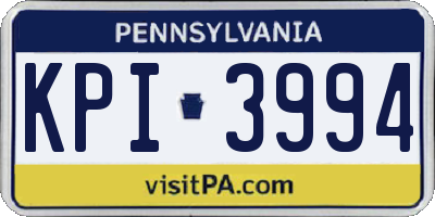 PA license plate KPI3994