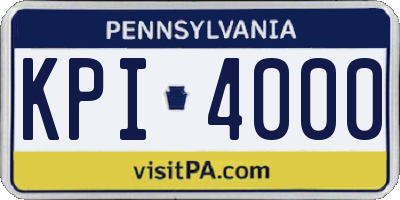 PA license plate KPI4000