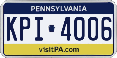 PA license plate KPI4006