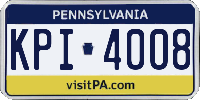 PA license plate KPI4008