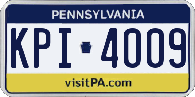 PA license plate KPI4009