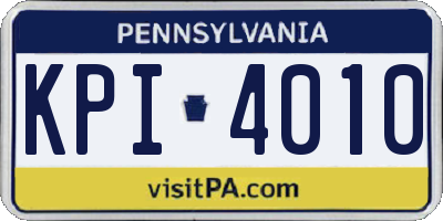 PA license plate KPI4010