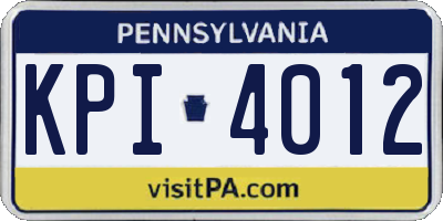 PA license plate KPI4012