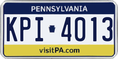 PA license plate KPI4013